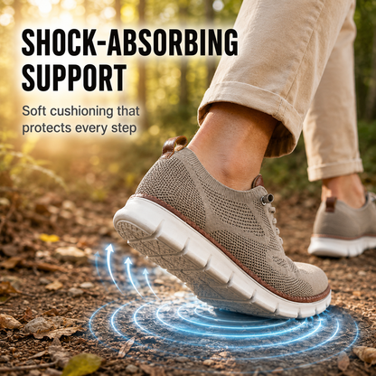 Solvi comfort walking shoe with shock-absorbing sole cushioning that supports every step